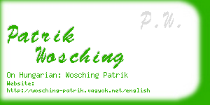 patrik wosching business card